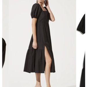 Black Poplin Astr the Label Puff Sleeve Dress